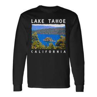 Lake Tahoe California Emerald Bay Long Sleeve T-Shirt | Mazezy