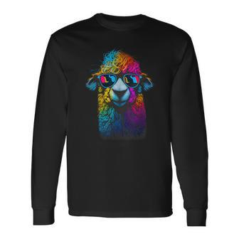 Lama Colorful Cool Alpaca Alpacalover Long Sleeve T-Shirt - Monsterry AU