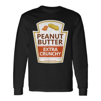 Lazy Costume Peanut Butter Extra Crunchy For Halloween Long Sleeve T-Shirt - Monsterry CA
