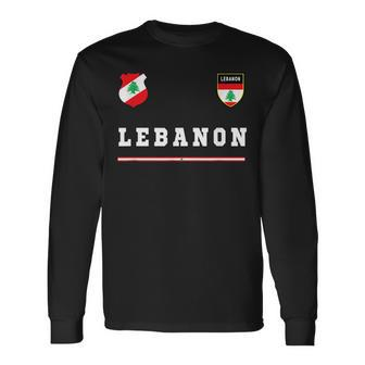 Lebanon SportSoccer Jersey Flag Football Beirut Long Sleeve T-Shirt T-Shirt | Mazezy CA