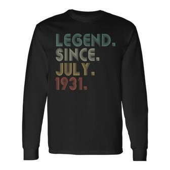 Legend Since July 1931 90Th Birthday 90 Years Old 90Th Birthday Long Sleeve T-Shirt T-Shirt | Mazezy