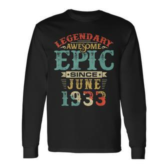 Legendary Awesome Epic Since June 1933 Birthday 87 Years Long Sleeve T-Shirt | Mazezy