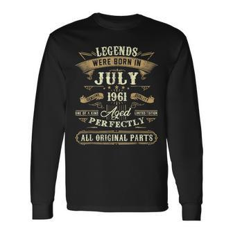Legends Were Born In July 1961 61St Birthday 61 Year Old Long Sleeve T-Shirt | Mazezy