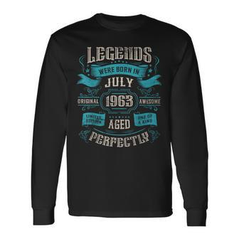 Legends Were Born In July 1963 Birthday Long Sleeve T-Shirt T-Shirt | Mazezy