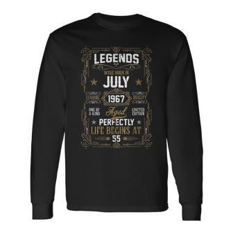 Legends Were Born In July 1967 55Th Birthday Long Sleeve T-Shirt | Mazezy