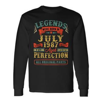 Legends Were Born In July 1987 35Th Birthday 35 Year Old Long Sleeve T-Shirt | Mazezy