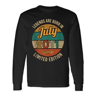Legends Are Born In July 2011 10Th Birthday Long Sleeve T-Shirt | Mazezy