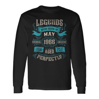 Legends Were Born In May 1966 Birthday Long Sleeve T-Shirt | Mazezy UK