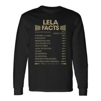 Lela Name Lela Facts Long Sleeve T-Shirt - Seseable