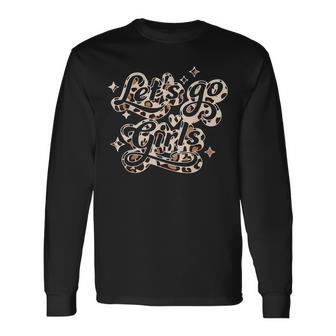 Leopard Print Lets Go Girls Nashville Bachelorette Party Long Sleeve T-Shirt - Monsterry UK