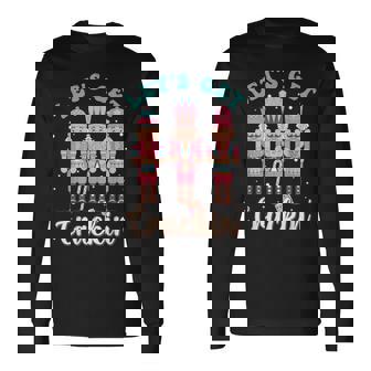 Let's Get Crackin' Pastel Christmas Nutcracker Doll Long Sleeve T-Shirt - Monsterry