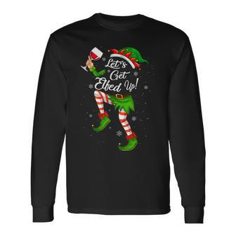 Let's Get Elfed Up Drinking Christmas Cheers Holiday Long Sleeve T-Shirt - Seseable
