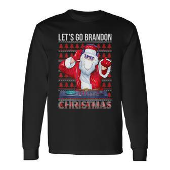 Let's Go Brandon Meme Ugly Christmas Dj Sweater Long Sleeve T-Shirt | Mazezy