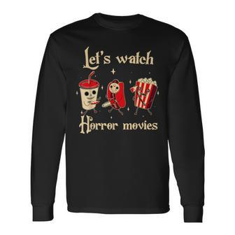 Let's Watch Horror Movies Halloween Costume Hot Dog Long Sleeve T-Shirt - Monsterry UK