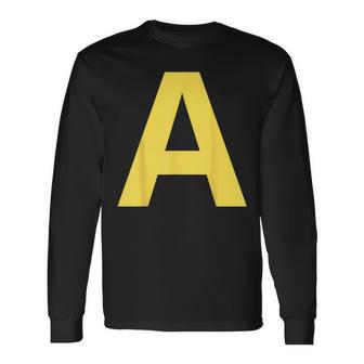 Letter A Chipmunk Christmas Thanksgiving Costume Long Sleeve T-Shirt | Mazezy