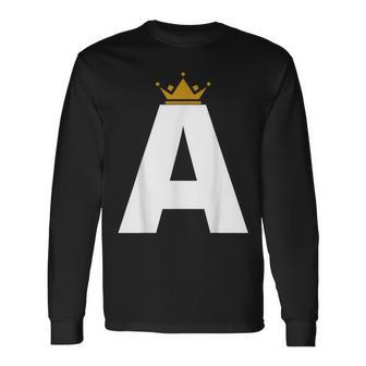 Letter A Alphabet Letter Initial Long Sleeve T-Shirt | Mazezy CA