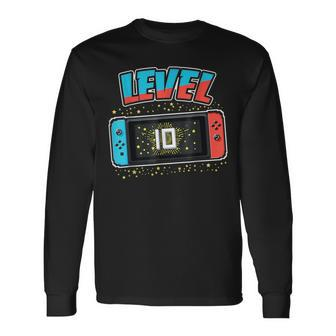 Level 10 Birthday Boy 10 Years Old Video Games Long Sleeve T-Shirt T-Shirt | Mazezy
