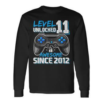 Level 11 Unlocked Awesome 2012 Video Game 11Th Birthday Boy Long Sleeve T-Shirt - Seseable