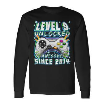 Level 9 Unlocked Awesome 2014 Video Game 9Th Birthday Boy Long Sleeve T-Shirt - Monsterry AU