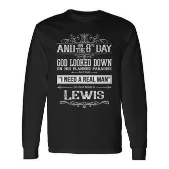 Lewis Name So God Made A Lewis Long Sleeve T-Shirt - Seseable