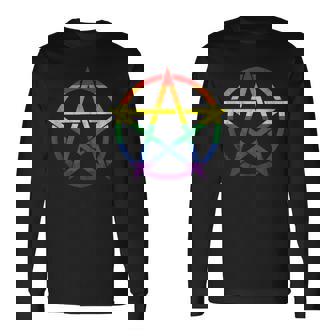 Lgbt Pentagramm Gothic Gay Pride Wicca Homosexual Witchcraft Long Sleeve T-Shirt | Mazezy