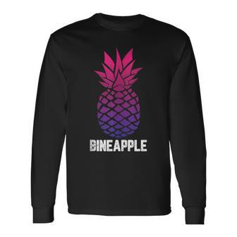 Lgbt-Q Bi-Sexual Pineapple Tropical Summer Cool Pride Long Sleeve T-Shirt T-Shirt | Mazezy