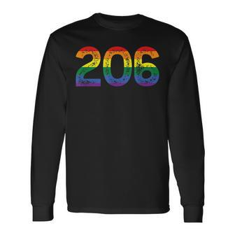 Lgbt Seattle Washington 206 Seattle Lgbt Pride Outfit Long Sleeve T-Shirt T-Shirt | Mazezy