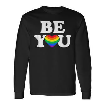 Lgbtq Be You Gay Pride Lgbt Ally Flag Retro Vintage Long Sleeve T-Shirt T-Shirt | Mazezy