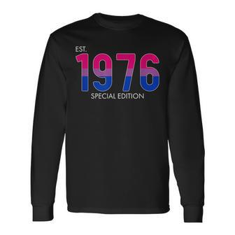 Lgbtq Gay Pride Month Bisexual Bi Pride Flag 1976 Birthday Long Sleeve T-Shirt T-Shirt | Mazezy