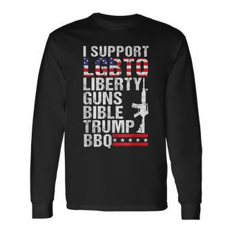 Lgbtq Liberty Guns Bible Trump Bbq Long Sleeve - Seseable