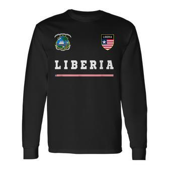 Liberia SportSoccer Jersey Flag Football Long Sleeve T-Shirt T-Shirt | Mazezy