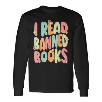 Librarian Freedom Reader Grunge I Read Banned Books Long Sleeve T-Shirt - Seseable