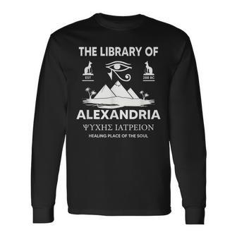 The Library Of Alexandria Ancient Egyptian Library Long Sleeve T-Shirt T-Shirt | Mazezy