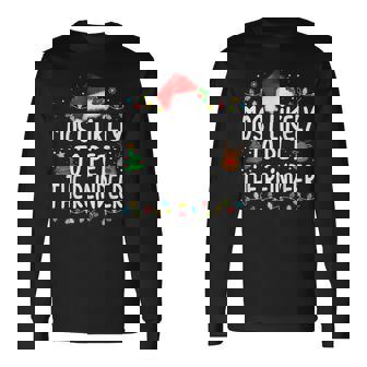 Most Likely To Pet The Reindeer Christmas Family Pajamas Long Sleeve T-Shirt - Thegiftio