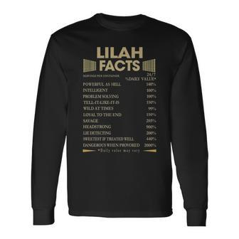 Lilah Name Lilah Facts Long Sleeve T-Shirt - Seseable