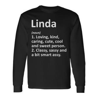 Linda Definition Personalized Name Birthday Idea Long Sleeve T-Shirt T-Shirt | Mazezy UK