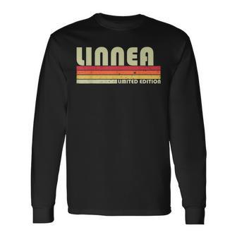 Linnea Name Personalized Retro Vintage 80S 90S Birthday 90S Vintage Long Sleeve T-Shirt | Mazezy CA