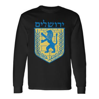 Lion Of Judah Israel Jewish Jerusalem Sign Jew Hebrew Long Sleeve T-Shirt T-Shirt | Mazezy