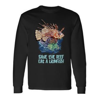 Lionfish Save The Reef Eat Lion Cute Sea Rock Diver Long Sleeve T-Shirt | Mazezy