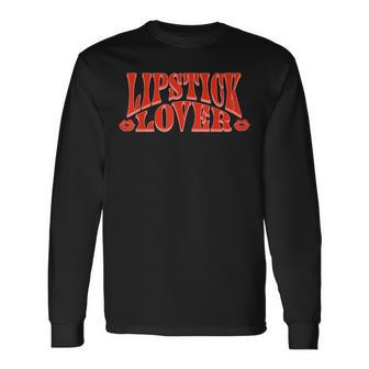 Lipstick Lover Lgbt Pride Retro Long Sleeve T-Shirt - Thegiftio UK