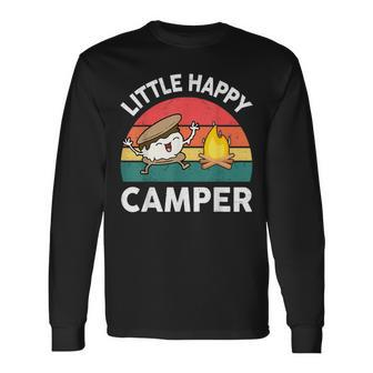 Little Happy Camper Kid Boy Girl Toddler Smore Camping Camping Long Sleeve T-Shirt T-Shirt | Mazezy