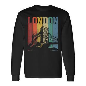 London City Tower Bridge England United Kingdom Vintage Long Sleeve T-Shirt T-Shirt | Mazezy