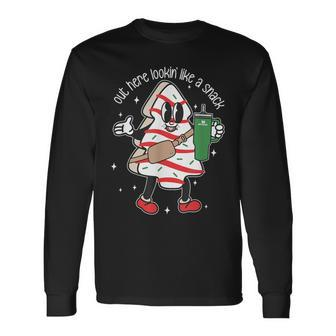 Out Here Looking Like A Snack Cute Boo Jee Xmas Trees Cakes Long Sleeve T-Shirt - Seseable