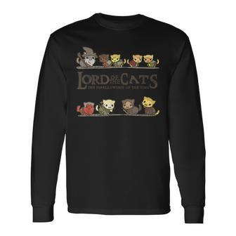 Lord Of He Cats He Furrlowship Of He Ring Cat Lover Long Sleeve T-Shirt - Seseable