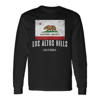 Los Altos Hills California Cali City Souvenir Ca Flag Long Sleeve T-Shirt | Mazezy