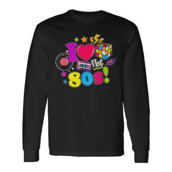 I Love The 80S Vintage Outfit 80'S Theme Retro Vibes Fashion Long Sleeve - Seseable