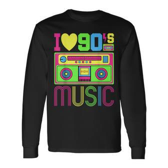 I Love 90S Music 1990S Style Hip Hop Outfit Vintage Nineties 90S Vintage Long Sleeve T-Shirt T-Shirt | Mazezy