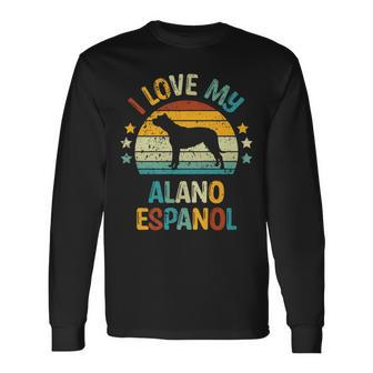 Love My Alano Espanol Or Spanish Bulldog Dog Long Sleeve T-Shirt | Mazezy