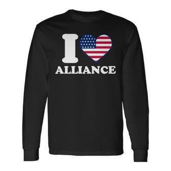 I Love Alliance I Heart Alliance Long Sleeve T-Shirt | Mazezy
