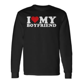 I Love My Boyfriend Bf I Heart My Boyfriend Bf Long Sleeve T-Shirt - Monsterry UK
